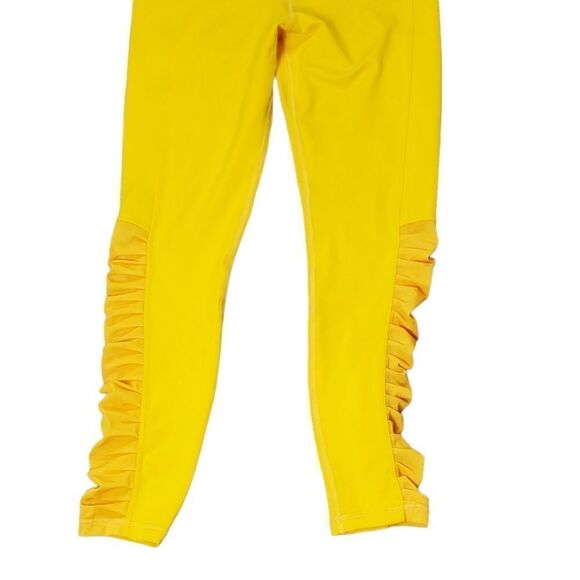 Zyia Yellow High-Rise Leggings with Side Mesh Rouging - Picture 4 of 5